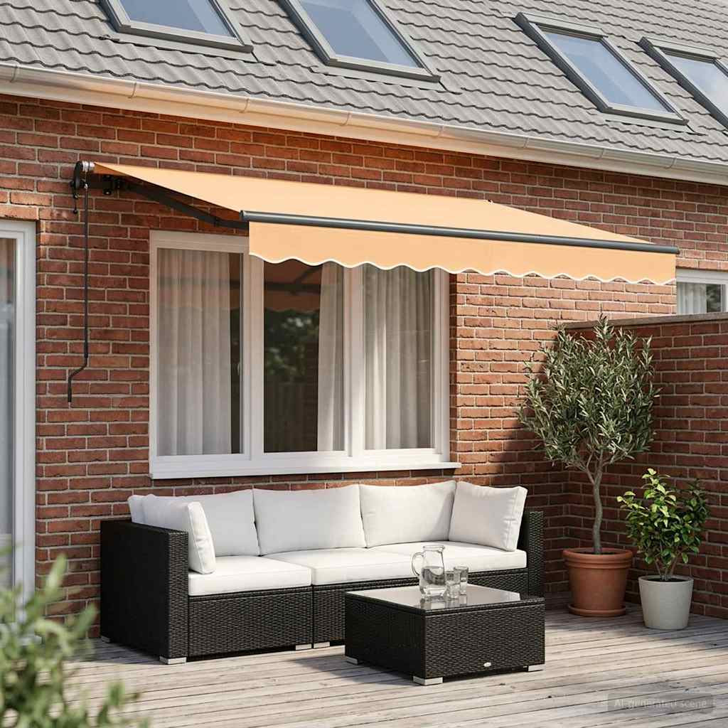 vidaXL Einziehbare Markise Sand 3,5 x 2 m Stoff