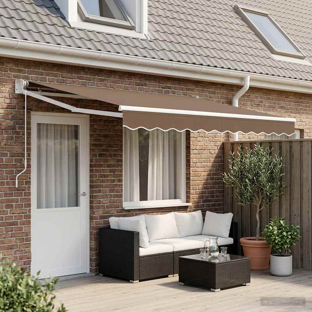 vidaXL Ausziehbare Markise Taupe 4 x 2 m Polyester und Metall