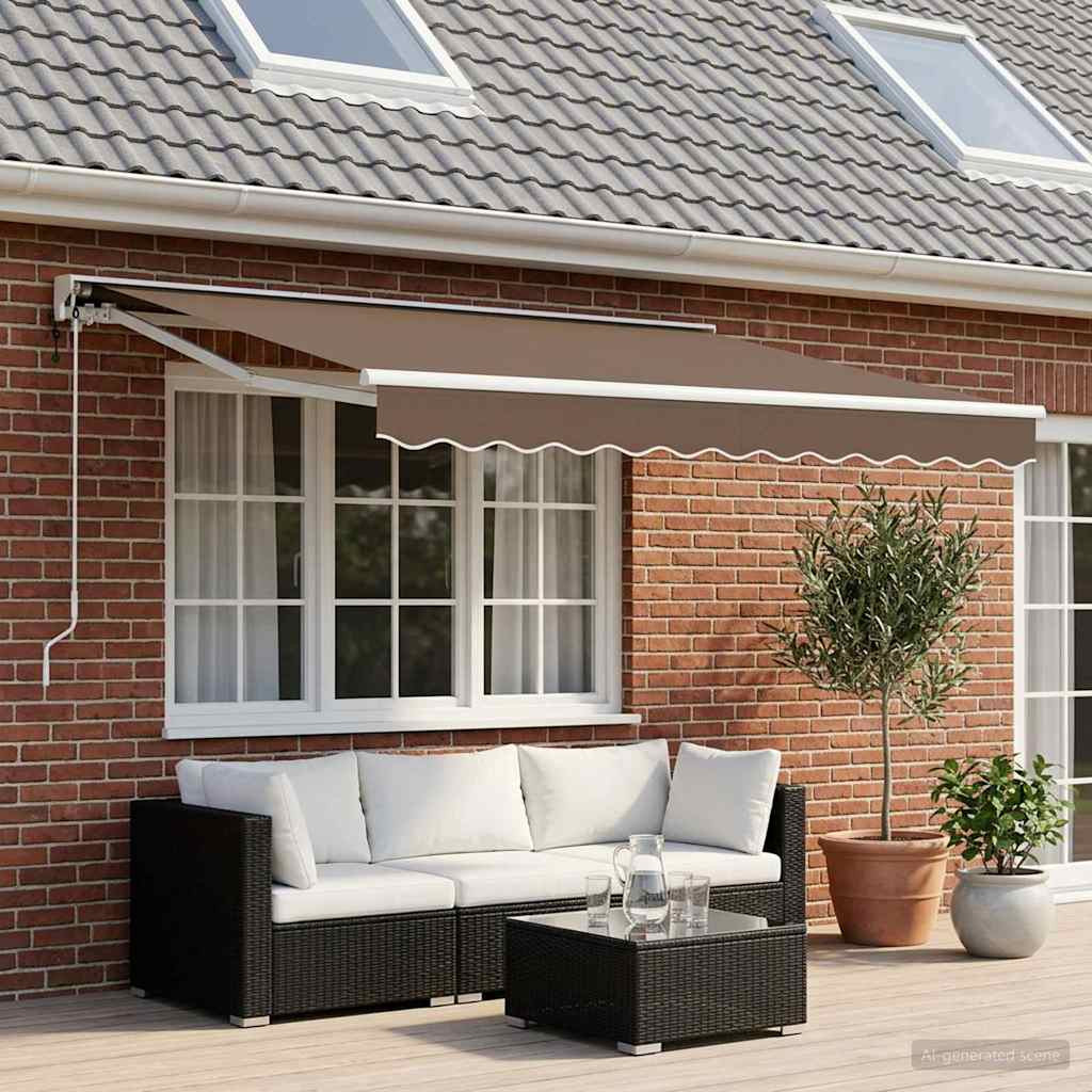 vidaXL Elektrische ausziehbare Markise Taupe 3,5 x 2,5 m