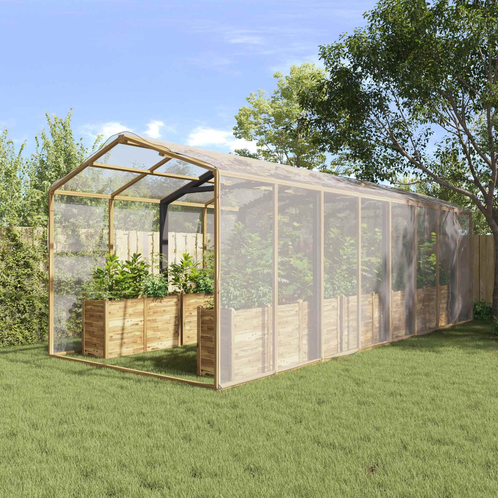 vidaXL Pflanzenabdeckung Transparent 6 x 8 m PE