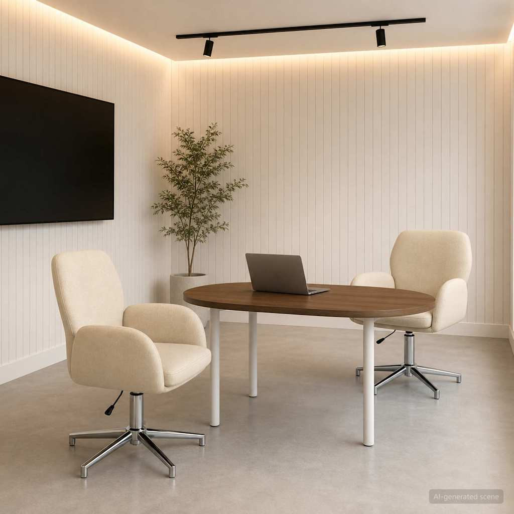 vidaXL Drehstühle 2 Stk. 54 x 58 x 90 cm Creme Stoff