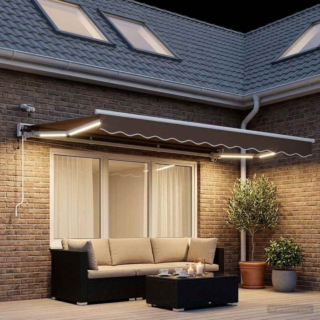 vidaXL Elektrische ausziehbare Markise Taupe 3,5 x 2,5 m