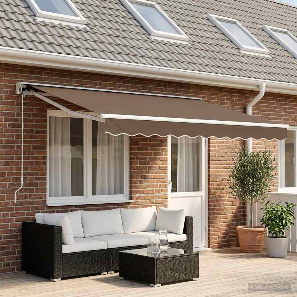 vidaXL Elektrische ausziehbare Markise Taupe 4,5 × 3 m