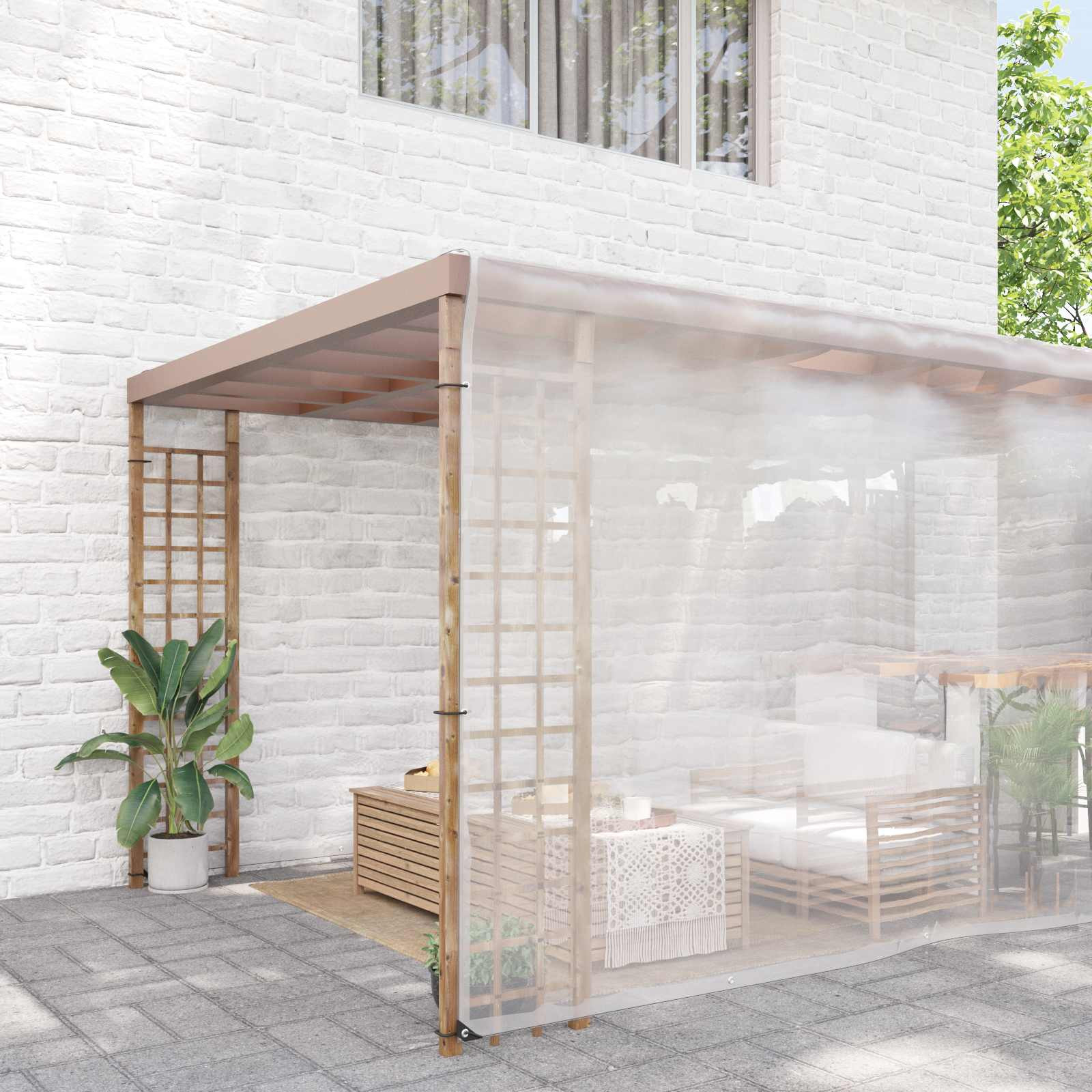 vidaXL Pflanzenabdeckung Transparent 8 x 12 m PE