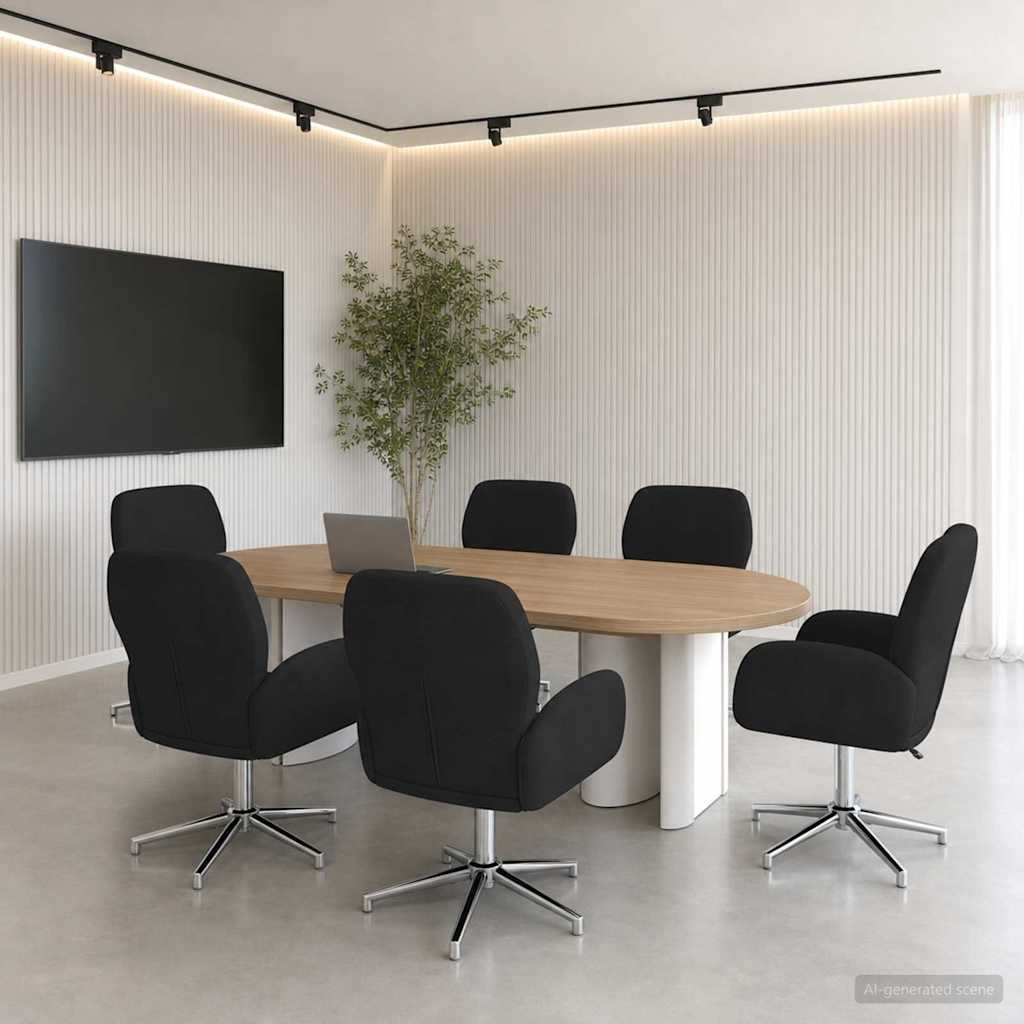 vidaXL Drehstühle 6 Stk. 54 x 58 x 90 cm Schwarz Stoff