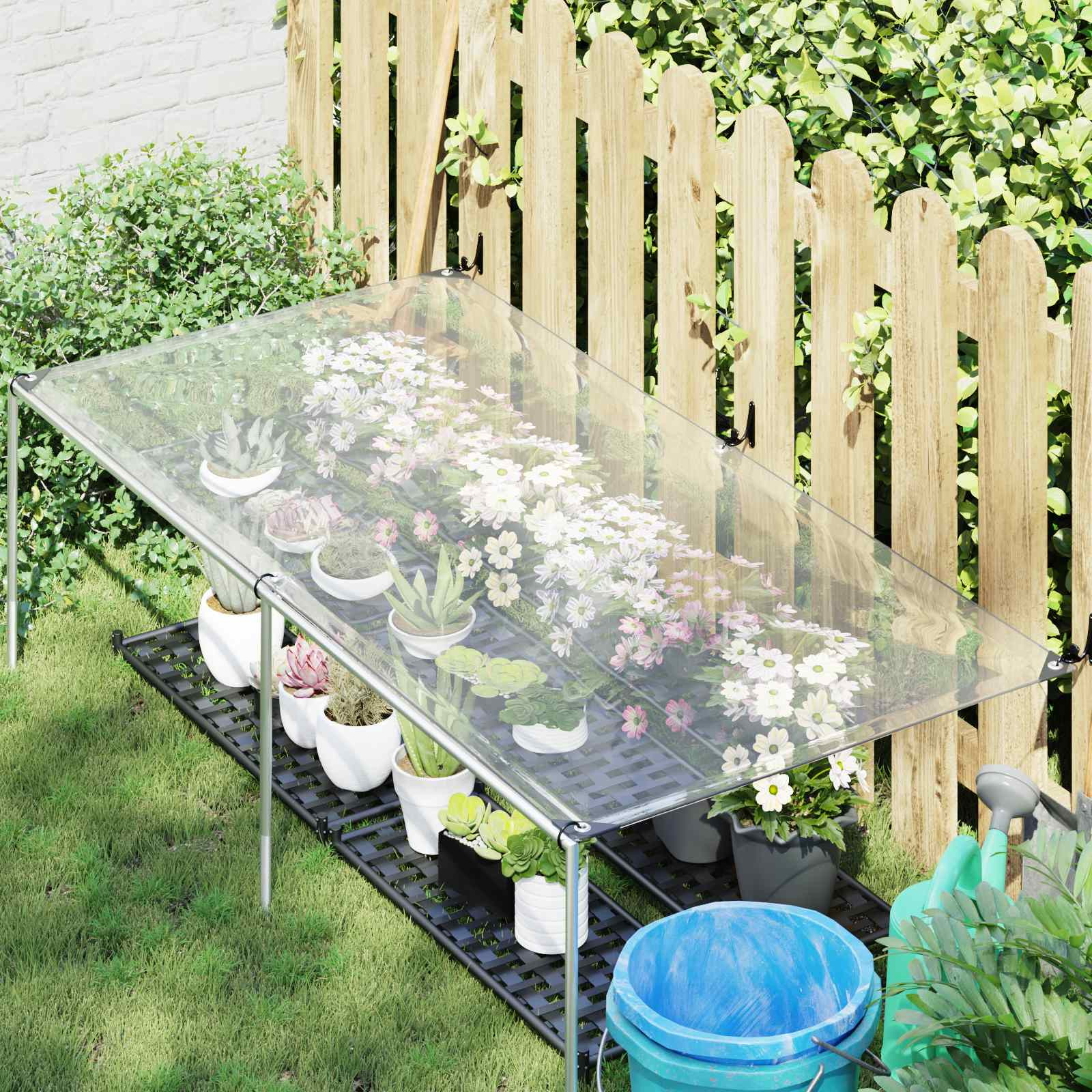vidaXL Pflanzenabdeckung Transparent 2,5 x 1 m PE