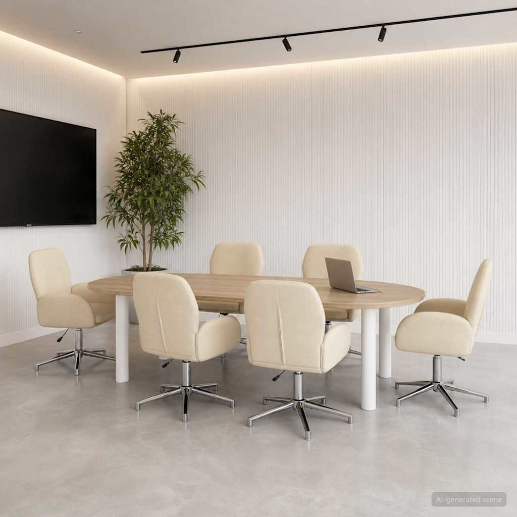 vidaXL Drehstühle 6 Stk. 54 x 58 x 90 cm Creme Stoff