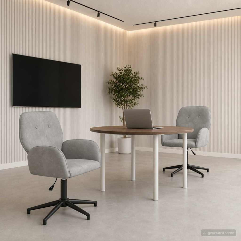 vidaXL Drehstühle 2 Stk. 54 x 55 x 90 cm Hellgrau Samt