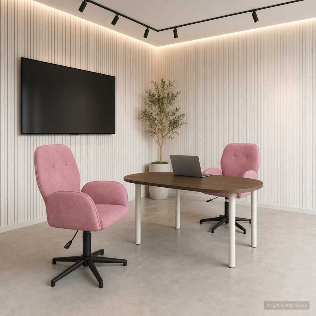 vidaXL Drehstühle 2 Stk. 54 x 55 x 90 cm Rosa Samt