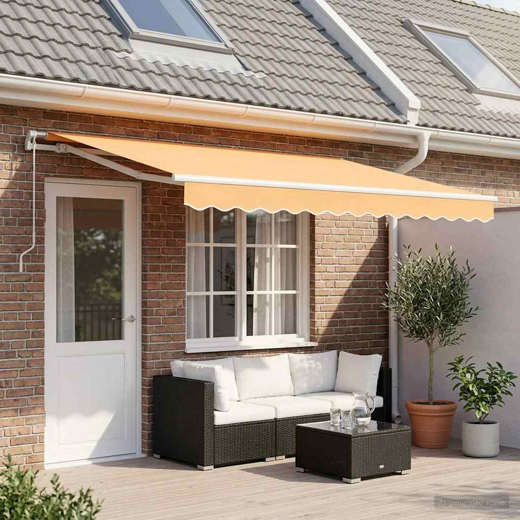 vidaXL Ausziehbare Markise Sand 600 x 350 cm Polyester und Aluminium