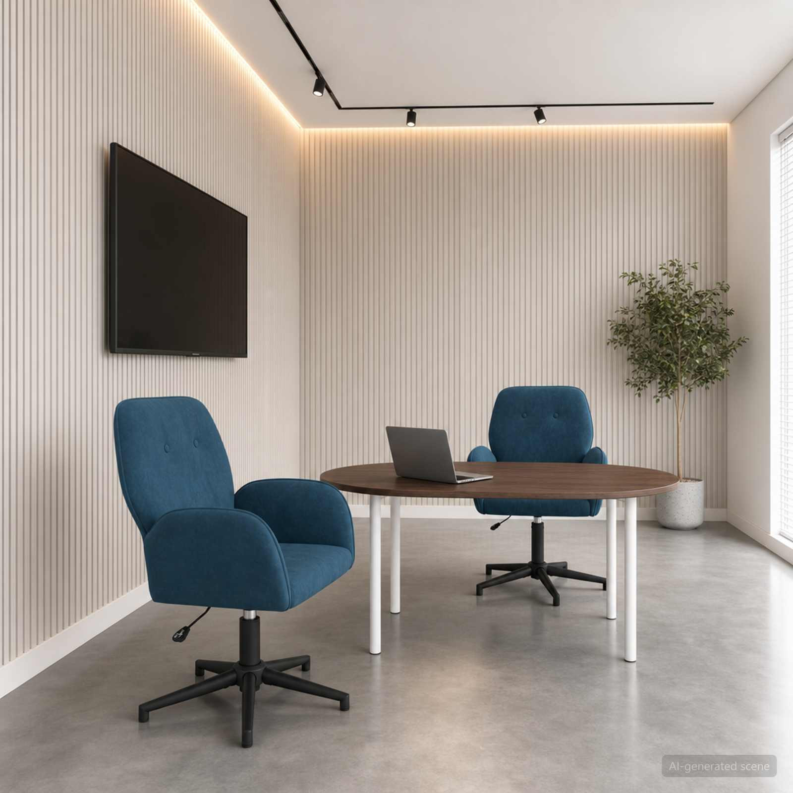 vidaXL Drehstühle 2 Stk. 54 x 55 x 90 cm Blau Samt