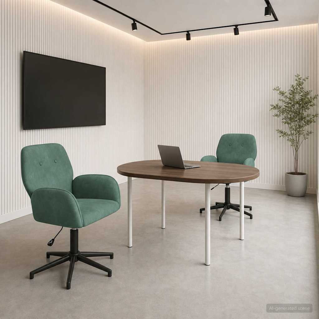 vidaXL Drehstühle 2 Stk. 54 x 55 x 90 cm Meergrün Samt