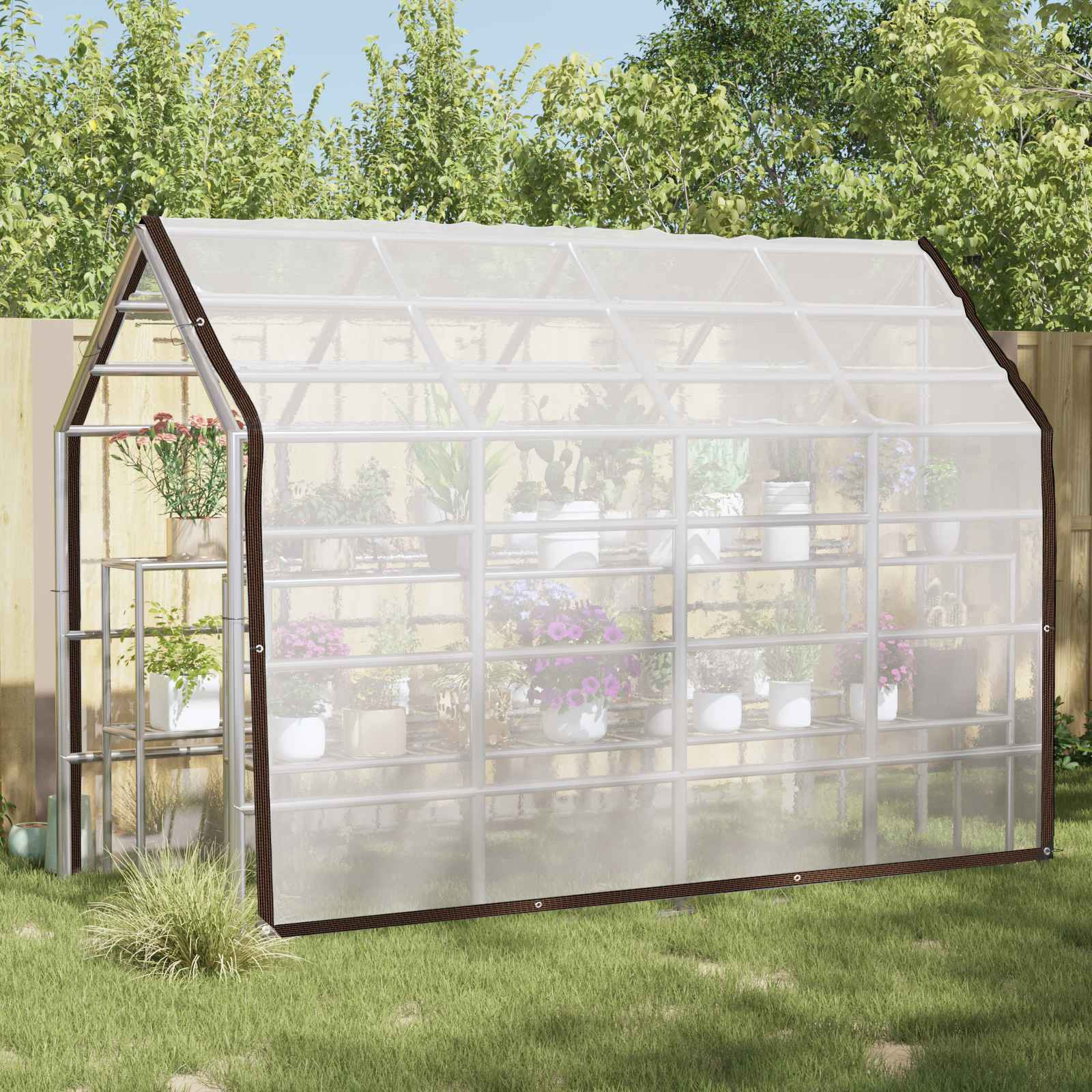 vidaXL Pflanzenabdeckung Transparent 3 x 3 m PE