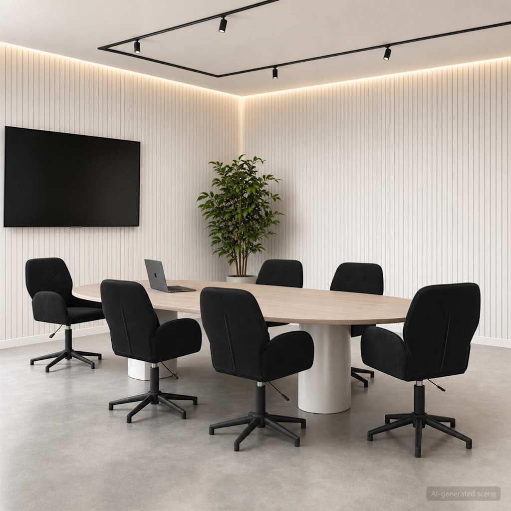 vidaXL Drehstühle 6 Stk. 54 x 55 x 90 cm Schwarz Samt