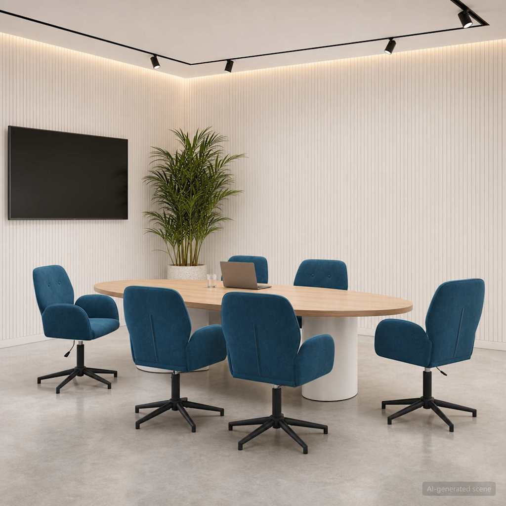 vidaXL Drehstühle 6 Stk. 54 x 55 x 90 cm Blau Samt