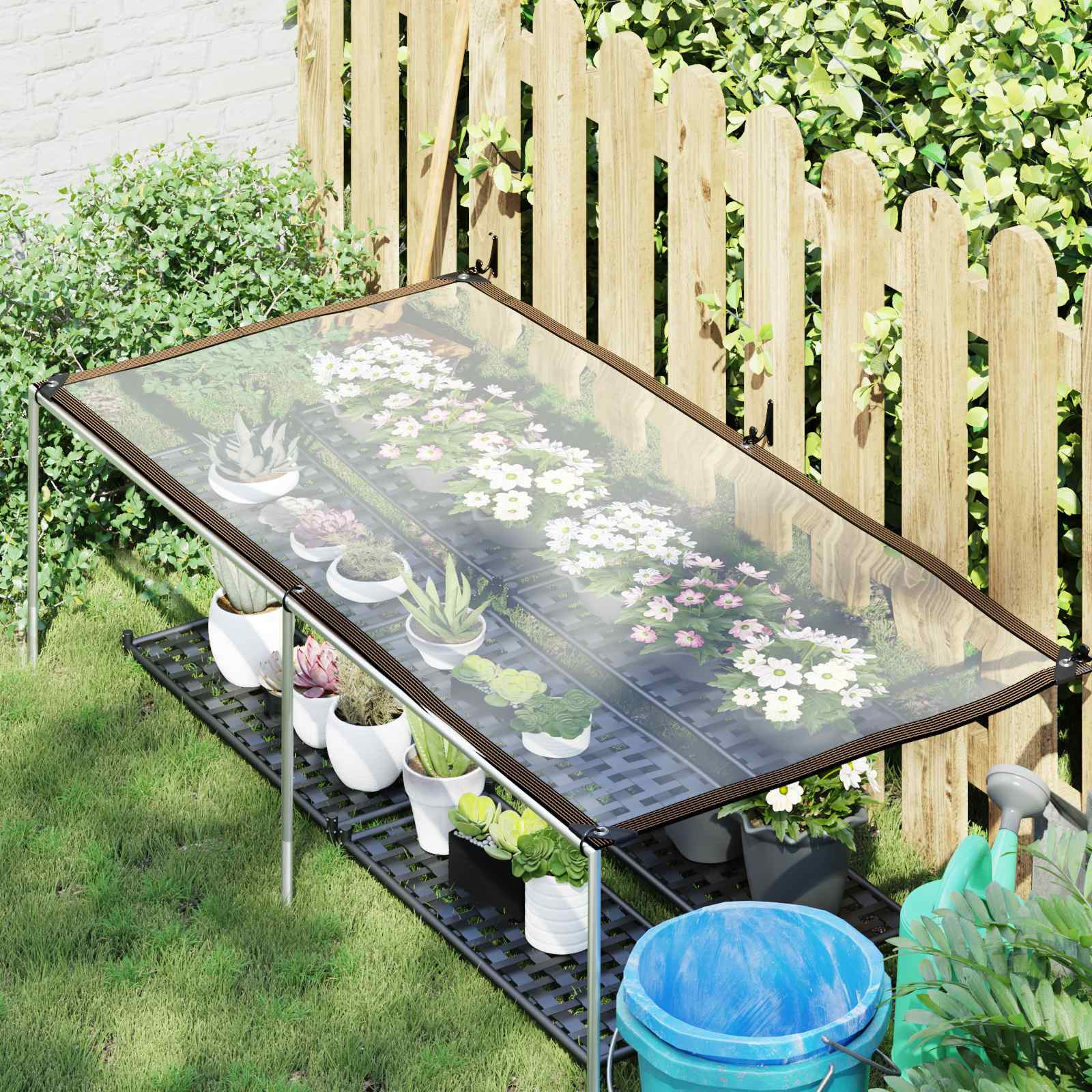 vidaXL Pflanzenabdeckung Transparent 2,5 x 1 m PE
