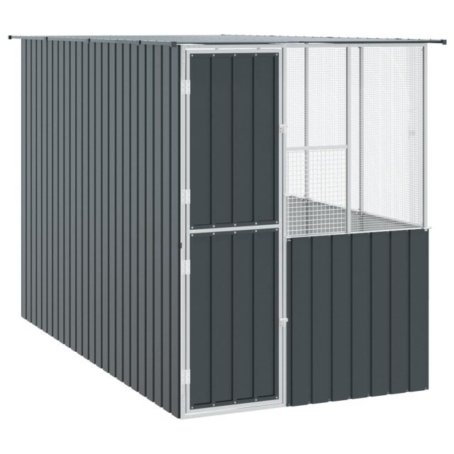 vidaXL Vogelkäfig Anthrazit 165 x 318 x 200 cm Verzinkter Stahl