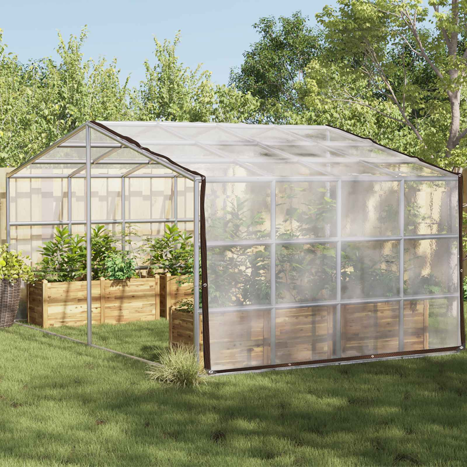 vidaXL Pflanzenabdeckung Transparent 7 x 5 m PE