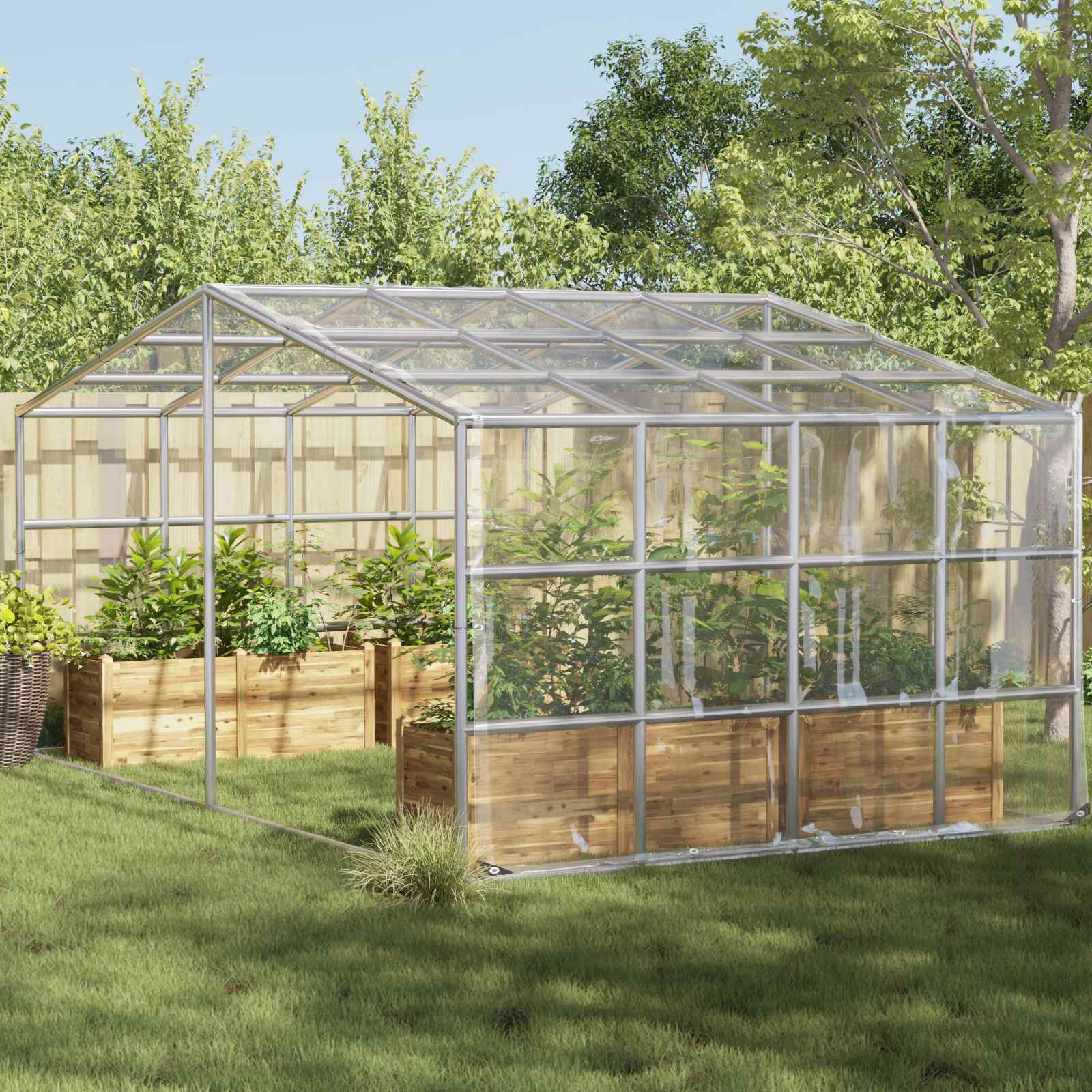 vidaXL Pflanzenabdeckung Transparent 4 x 5 m PVC
