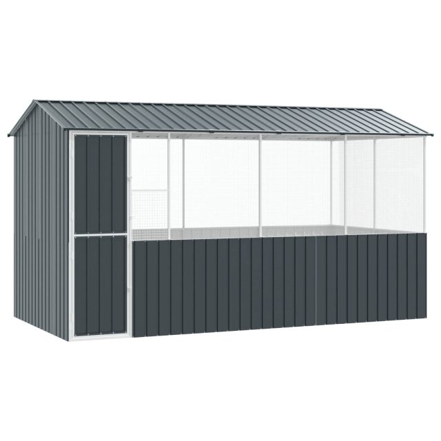 vidaXL Vogelkäfig Anthrazit 410 x 210 x 230 cm Verzinkter Stahl