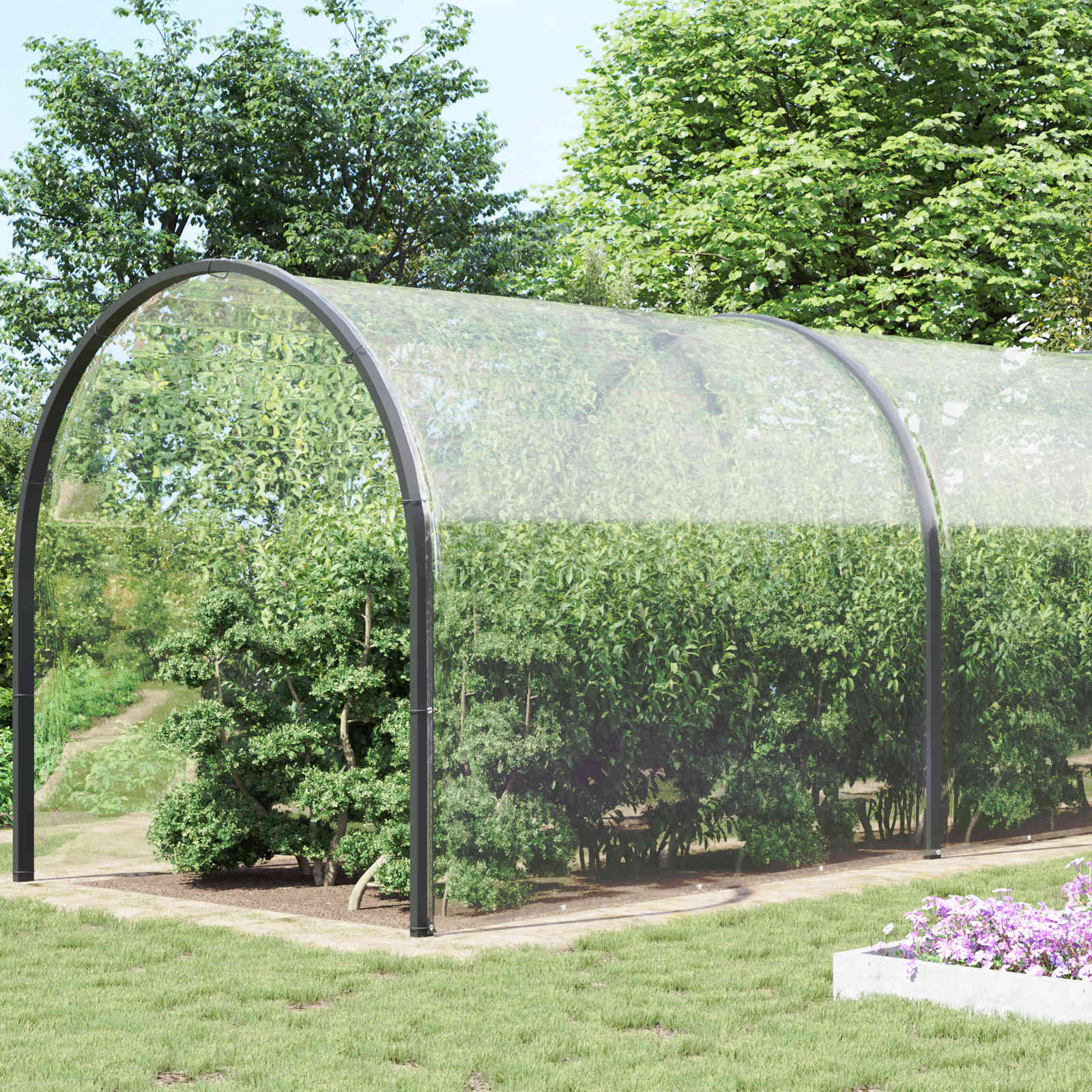 vidaXL Pflanzenabdeckung Transparent 8 x 8 m PVC