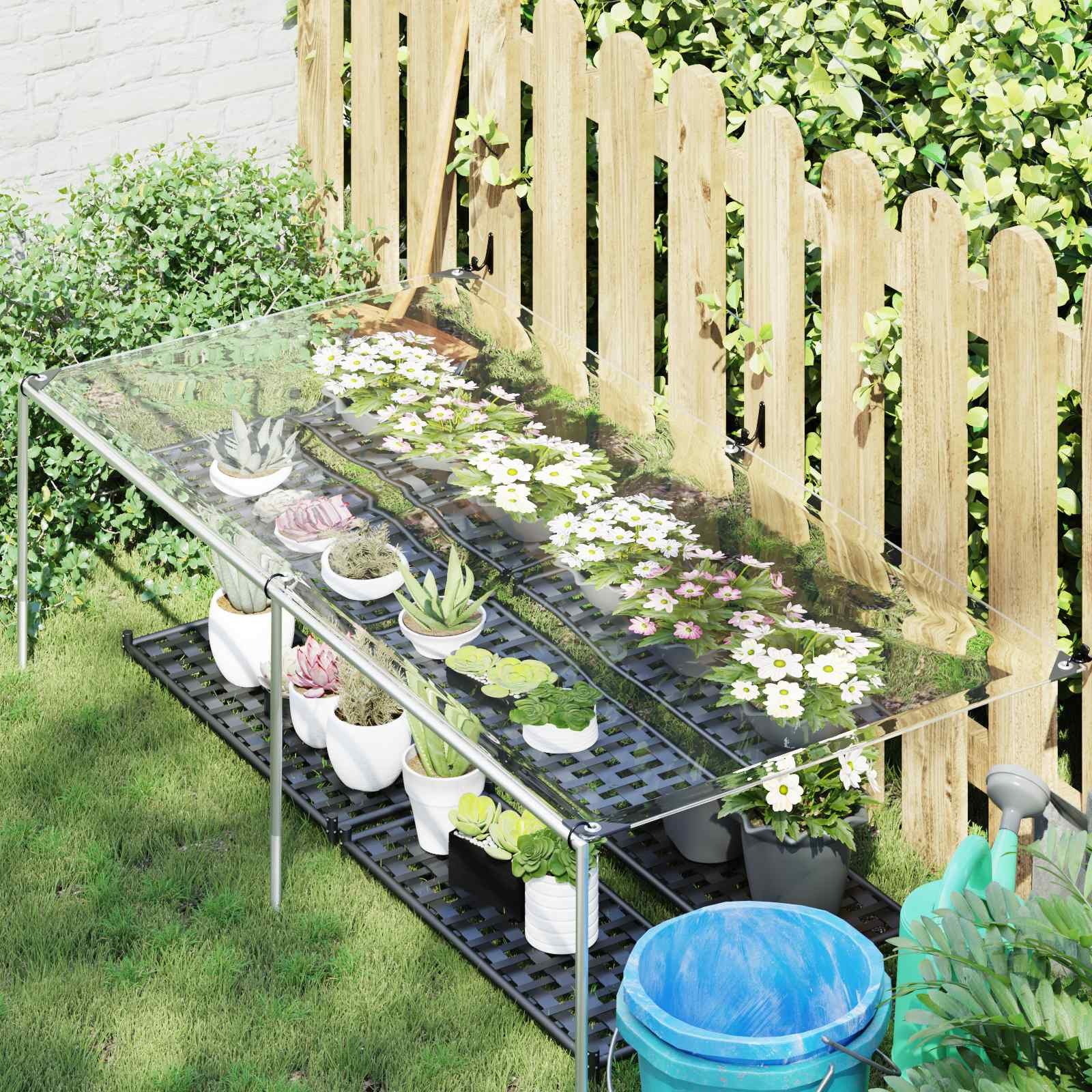 vidaXL Pflanzenabdeckung Transparent 2,5 x 1 m PVC