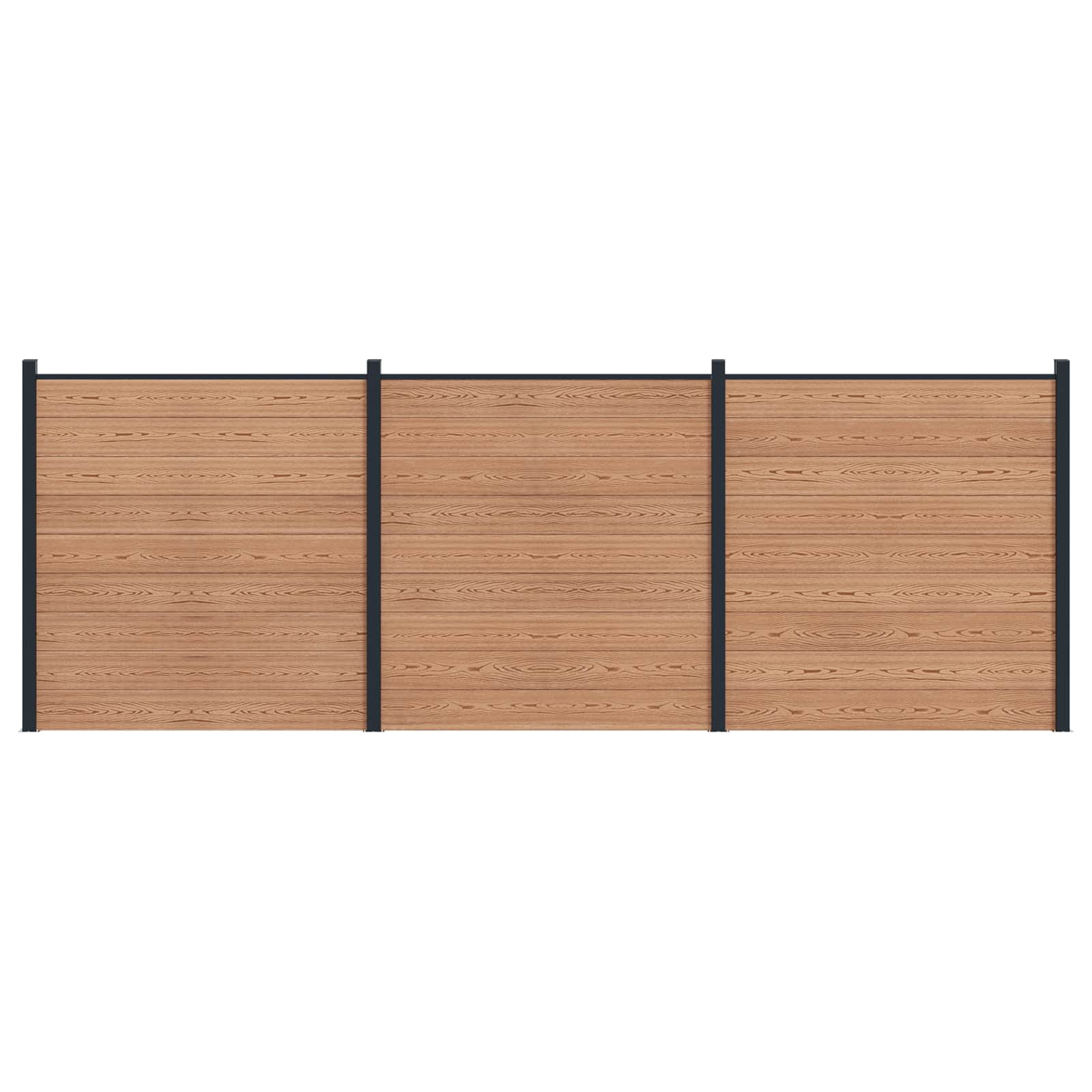vidaXL zaunset 3 pcs 526 x 186 cm WPC und Aluminium Braun