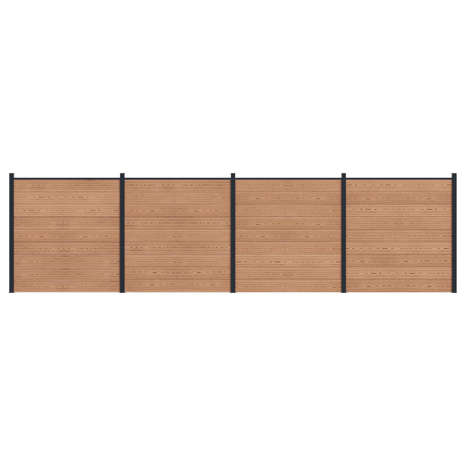 vidaXL zaunset 4 pcs 699 x 186 cm WPC und Aluminium Braun