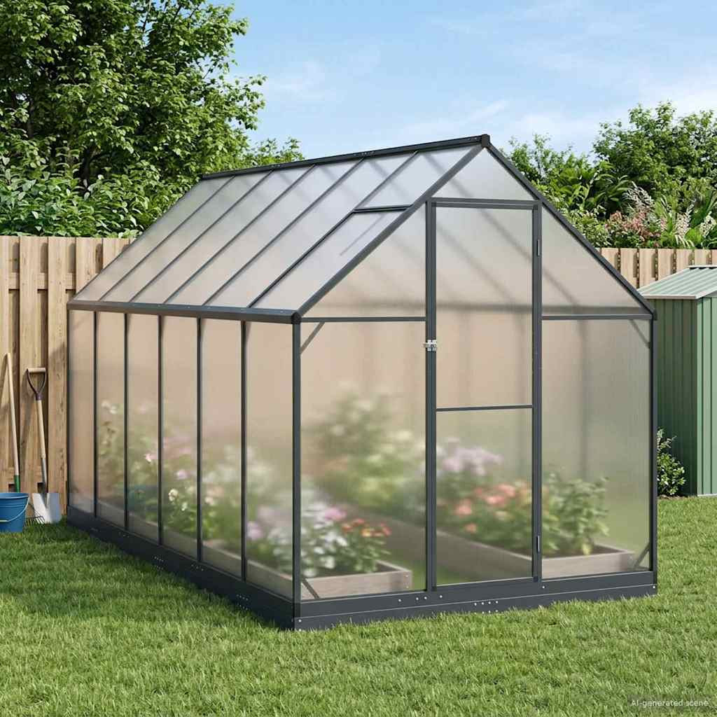 vidaXL Garten Gewächshaus mit Tür Anthrazit 183,5 x 363,5 x 207 cm
