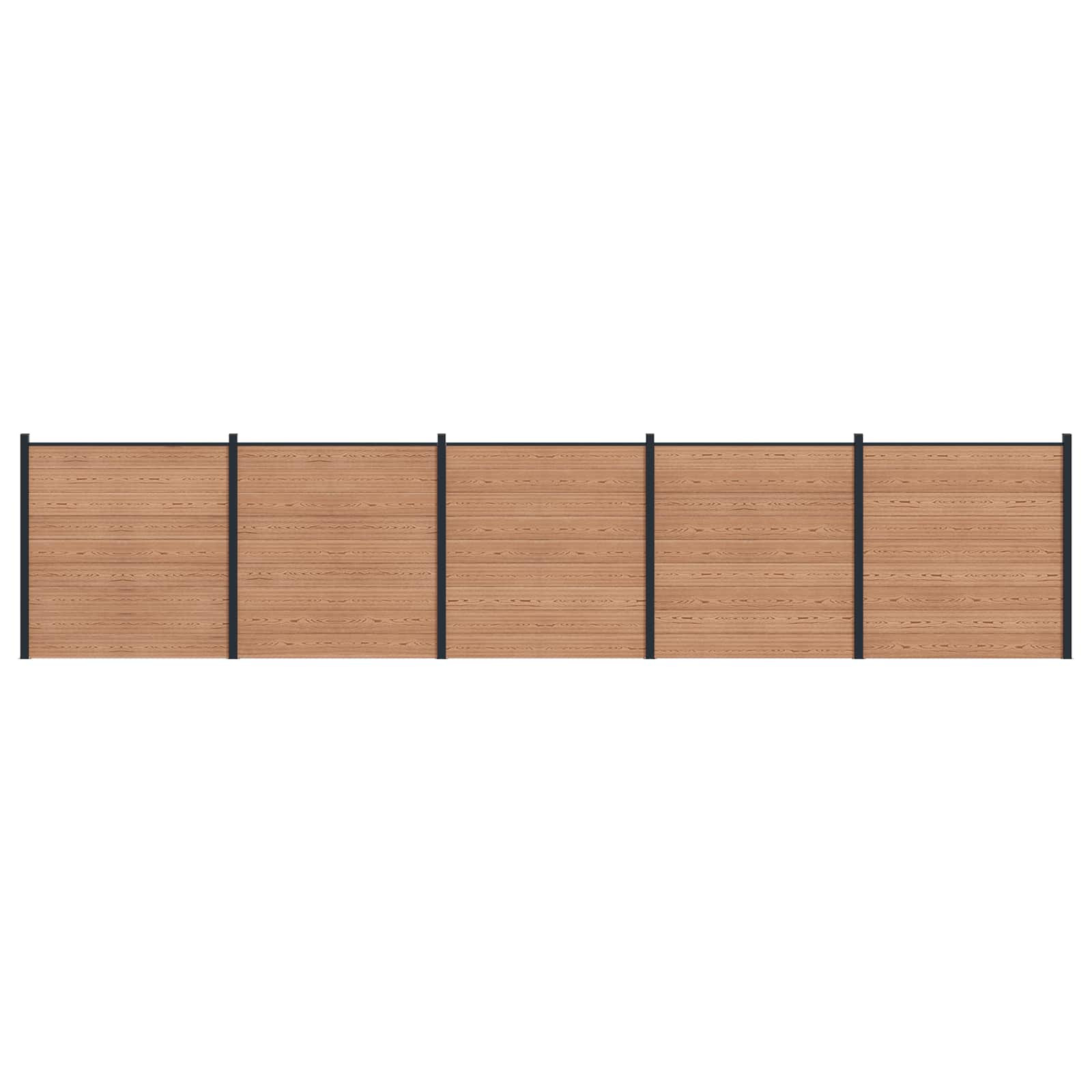 vidaXL zaunset 5 pcs 872 x 186 cm WPC und Aluminium Braun