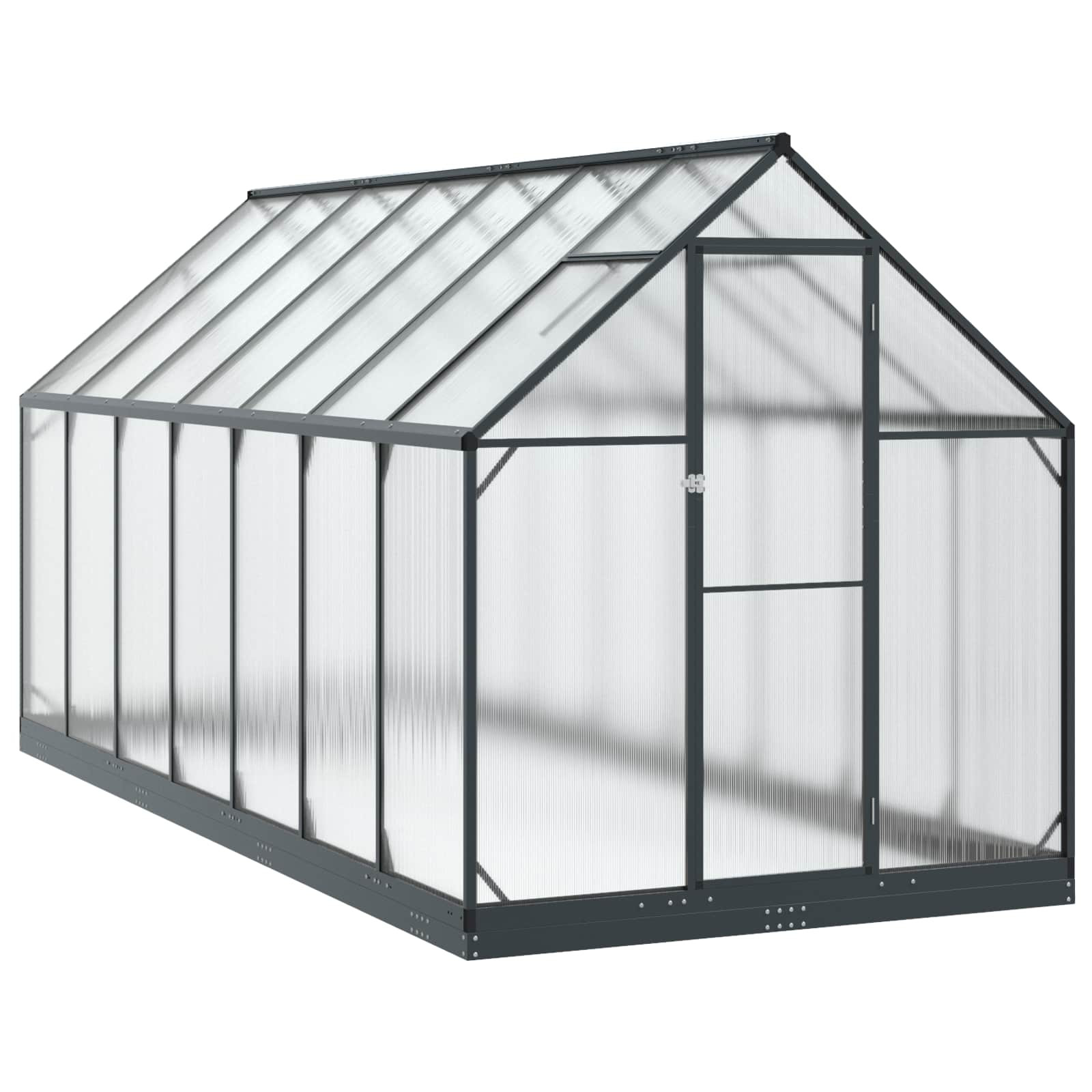 vidaXL Garten Gewächshaus mit Tür Anthrazit 183,5 x 423,5 x 207 cm