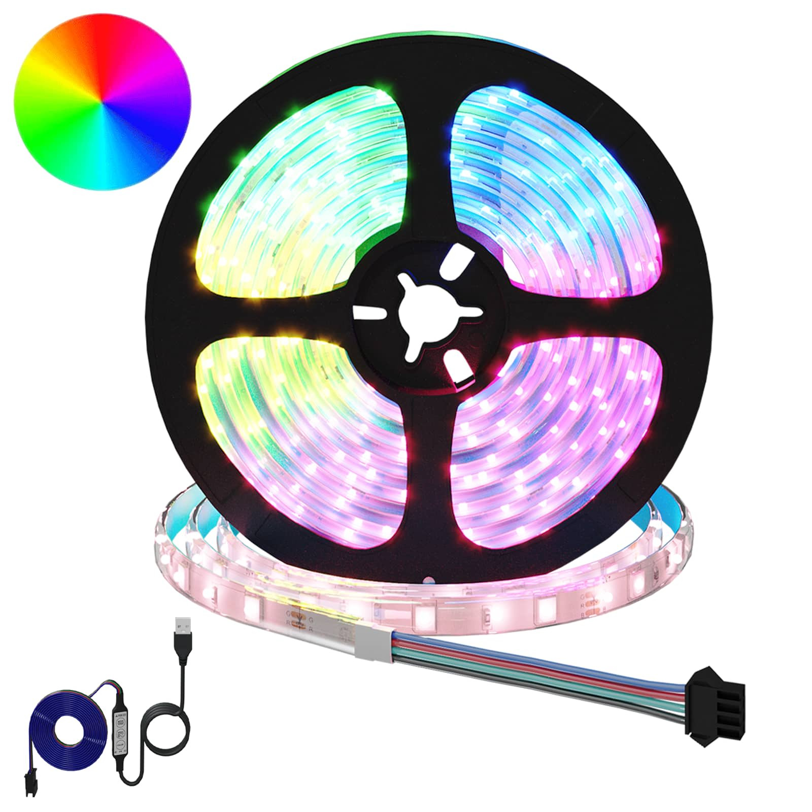vidaXL LED Streifen 2 pcs Schwarz und Transparent 5100 mm