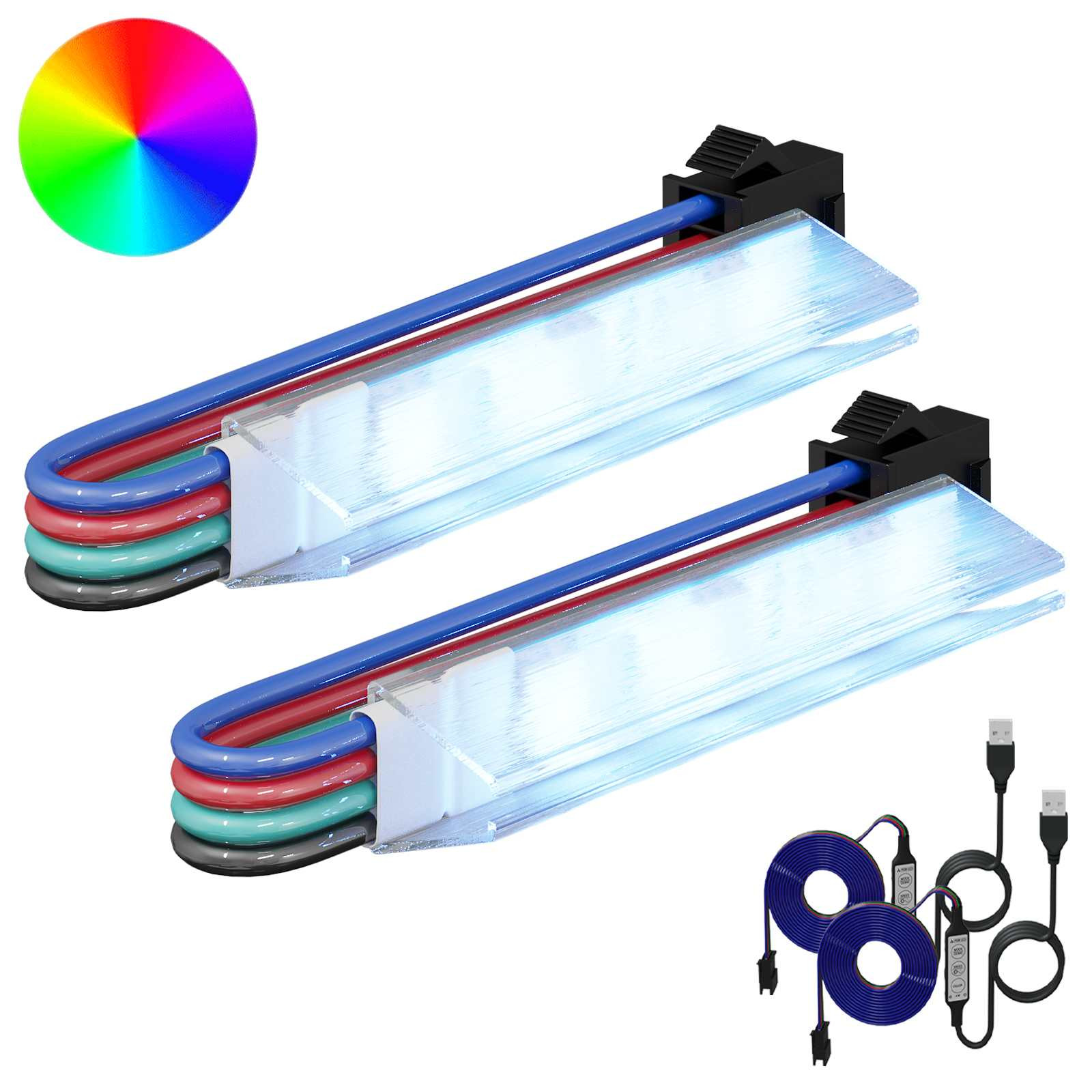 vidaXL LED Streifen 2 pcs Schwarz und Weiß 1745 mm
