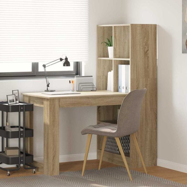 vidaXL Schreibtisch Sonoma-Eiche 122 x 67 x 145 cm Holzwerkstoff