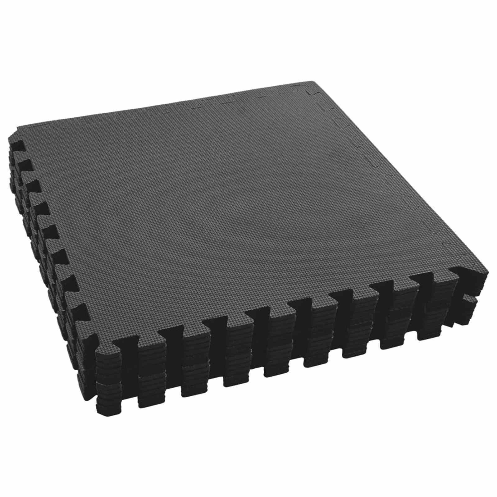vidaXL Pool Bodenschutzmatte 12 pcs Schwarz 4,32 ㎡ EVA-Schaum