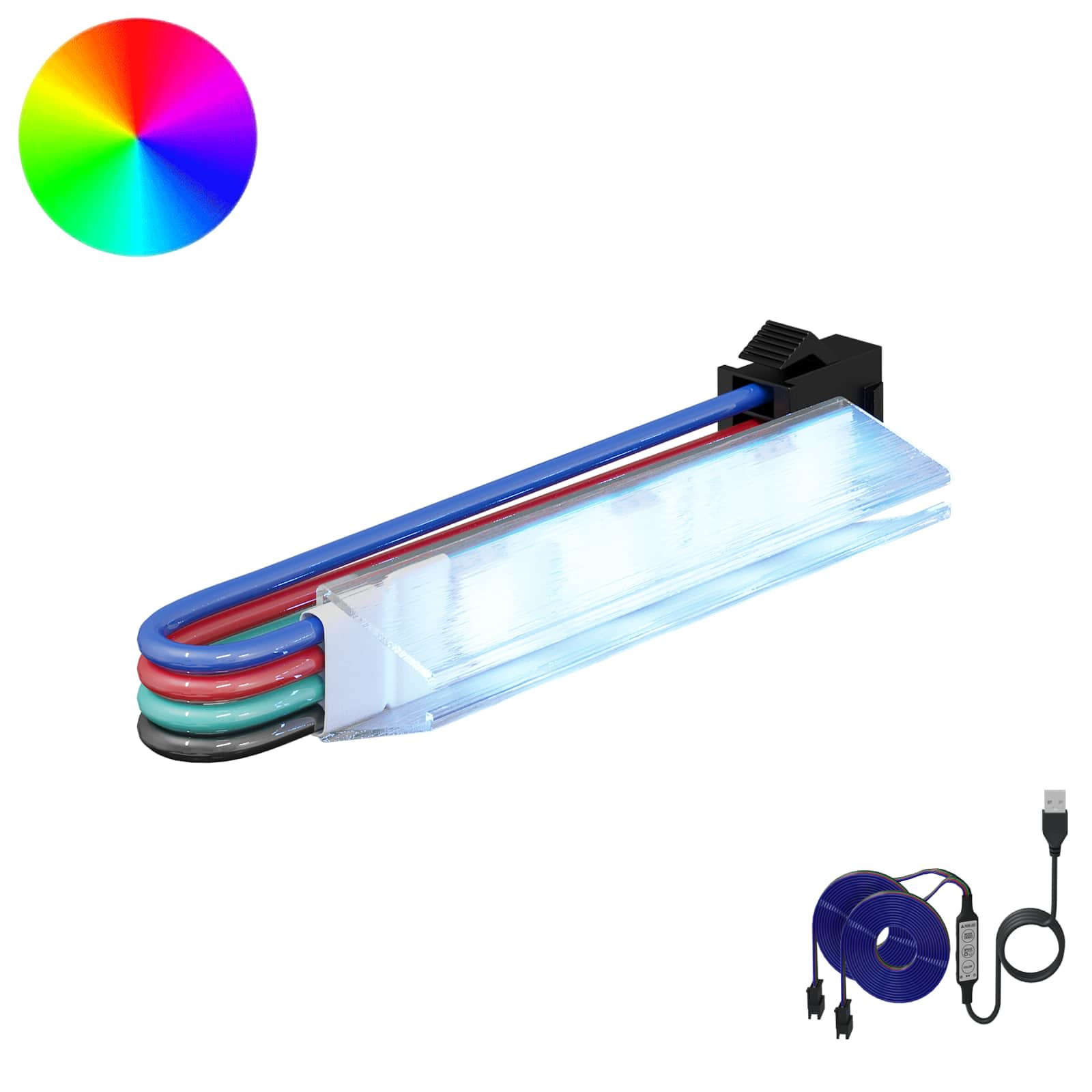 vidaXL LED Streifen 2 pcs Schwarz und Mehrfarbig 1745 mm