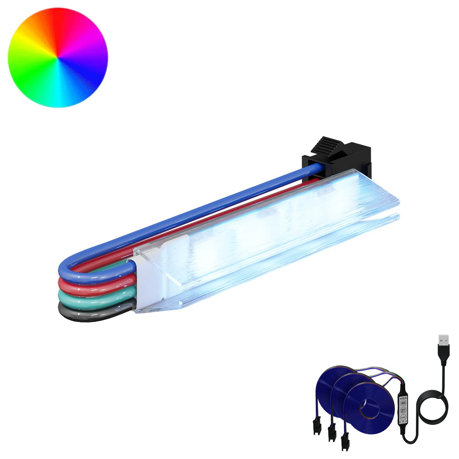 vidaXL LED Streifen 2 pcs Schwarz und Mehrfarbig 1745 mm