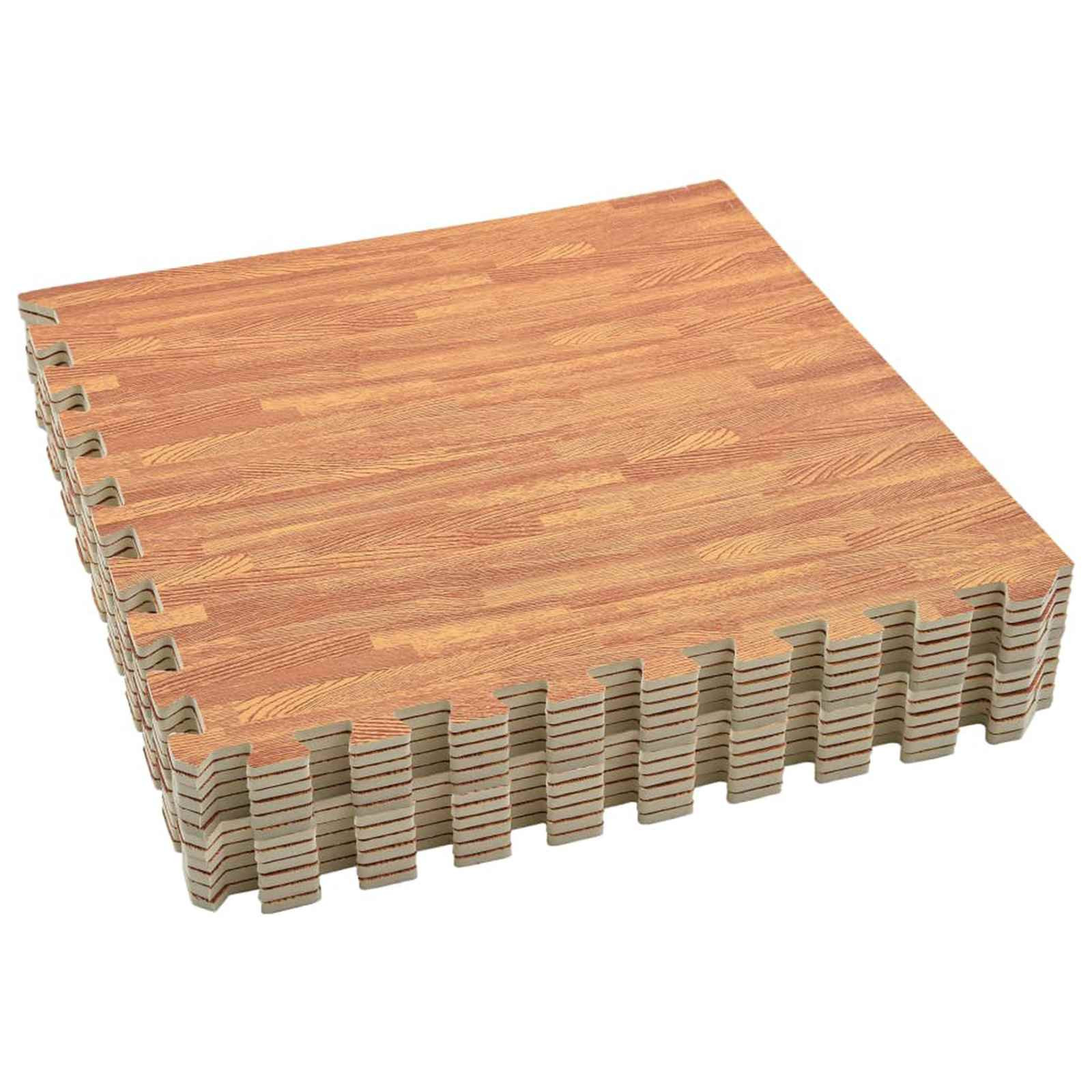 vidaXL Pool Bodenschutzmatte 12 pcs Holz 4,32 ㎡ EVA-Schaum