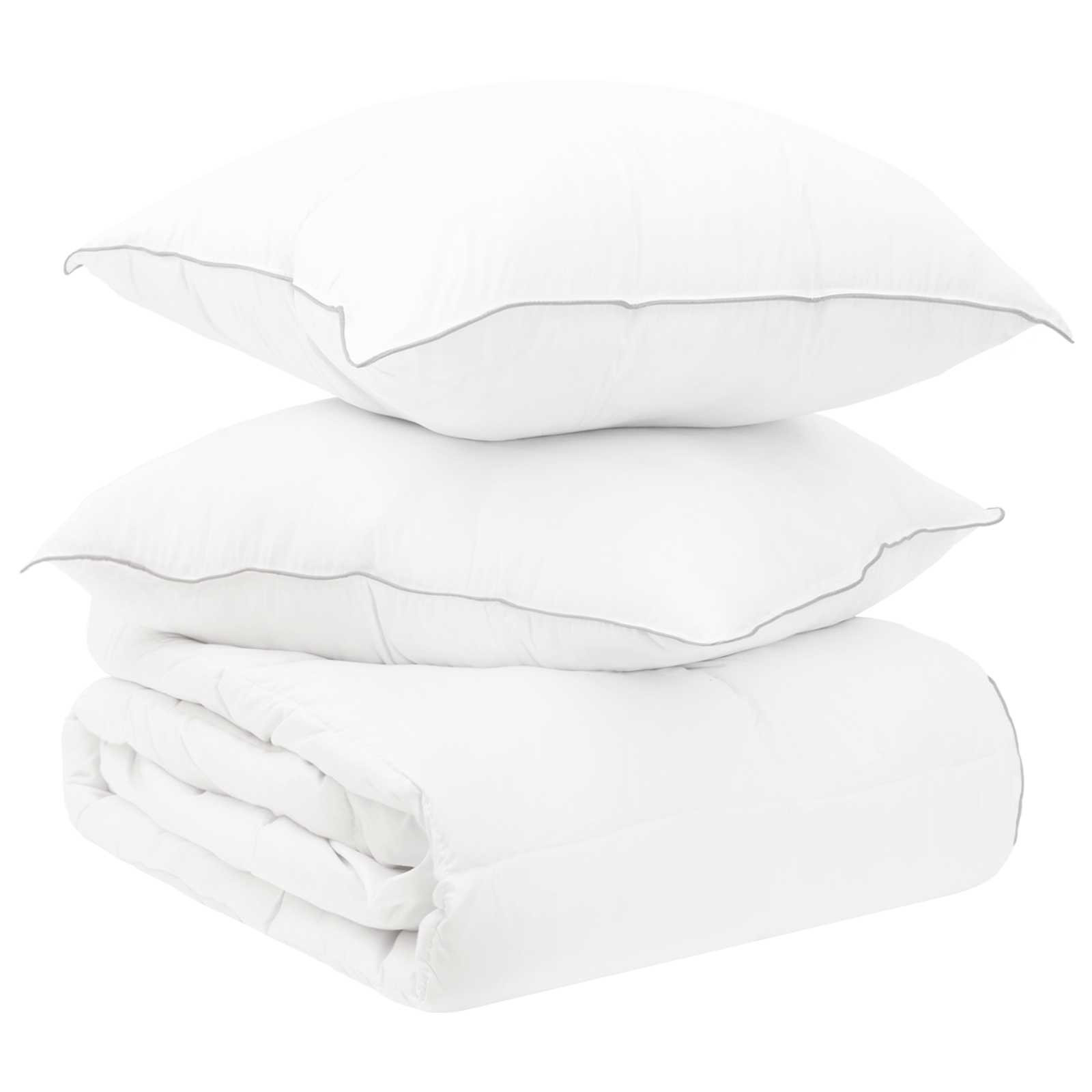 vidaXL Bettwäsche-Set mit Kissen 2 pcs Weiß Bambusfaser