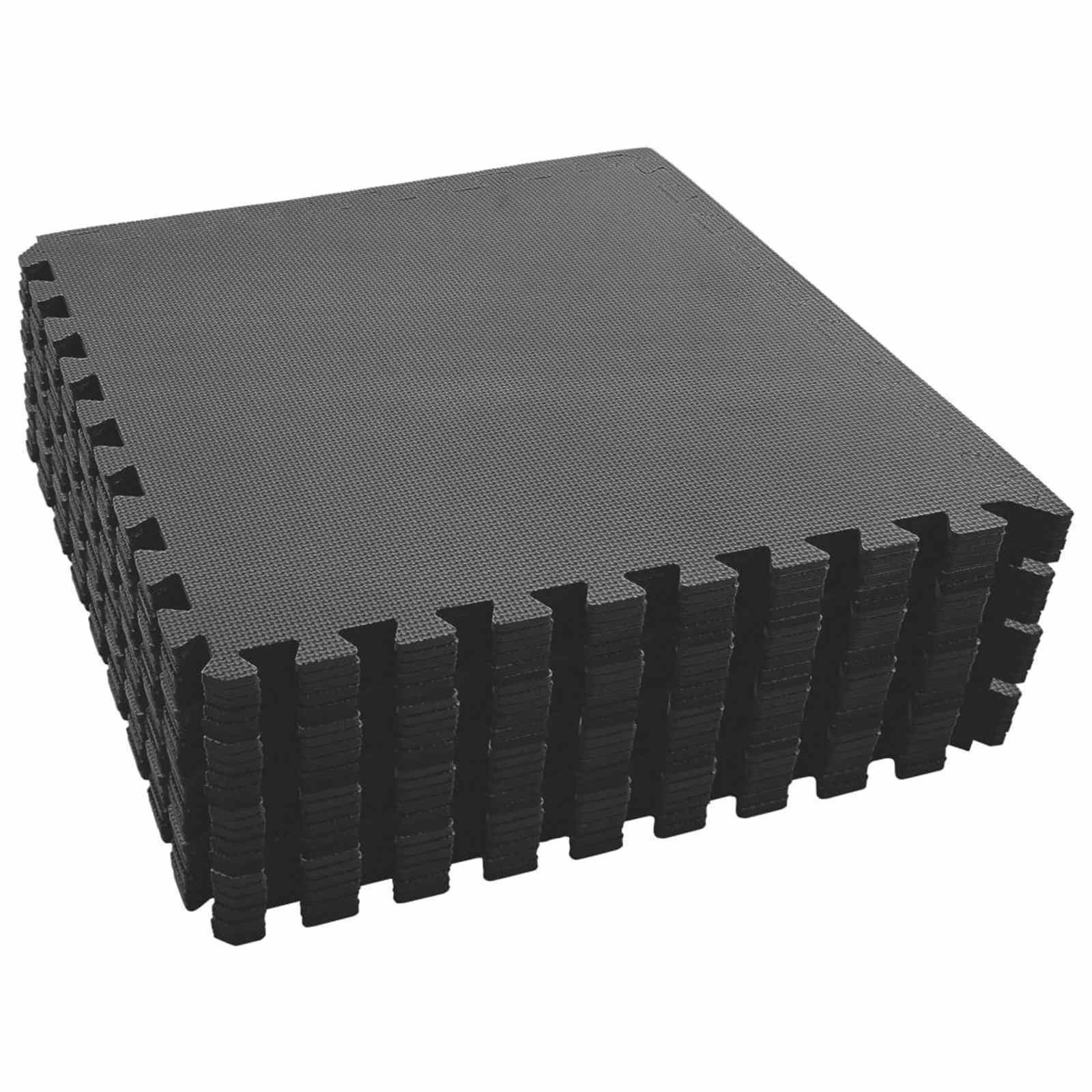 vidaXL Pool Bodenschutzmatte 24 pcs Schwarz 8,64 ㎡ EVA-Schaum