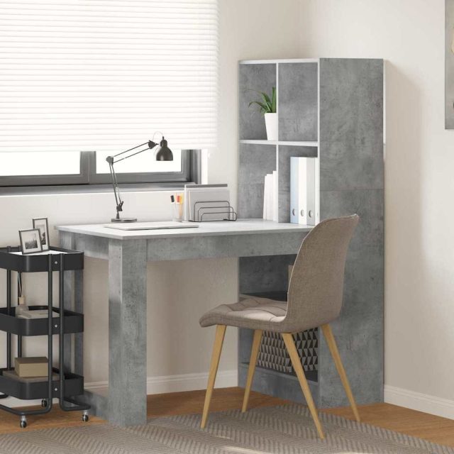vidaXL Schreibtisch Beton Grau 122 x 67 x 145 cm Holzwerkstoff
