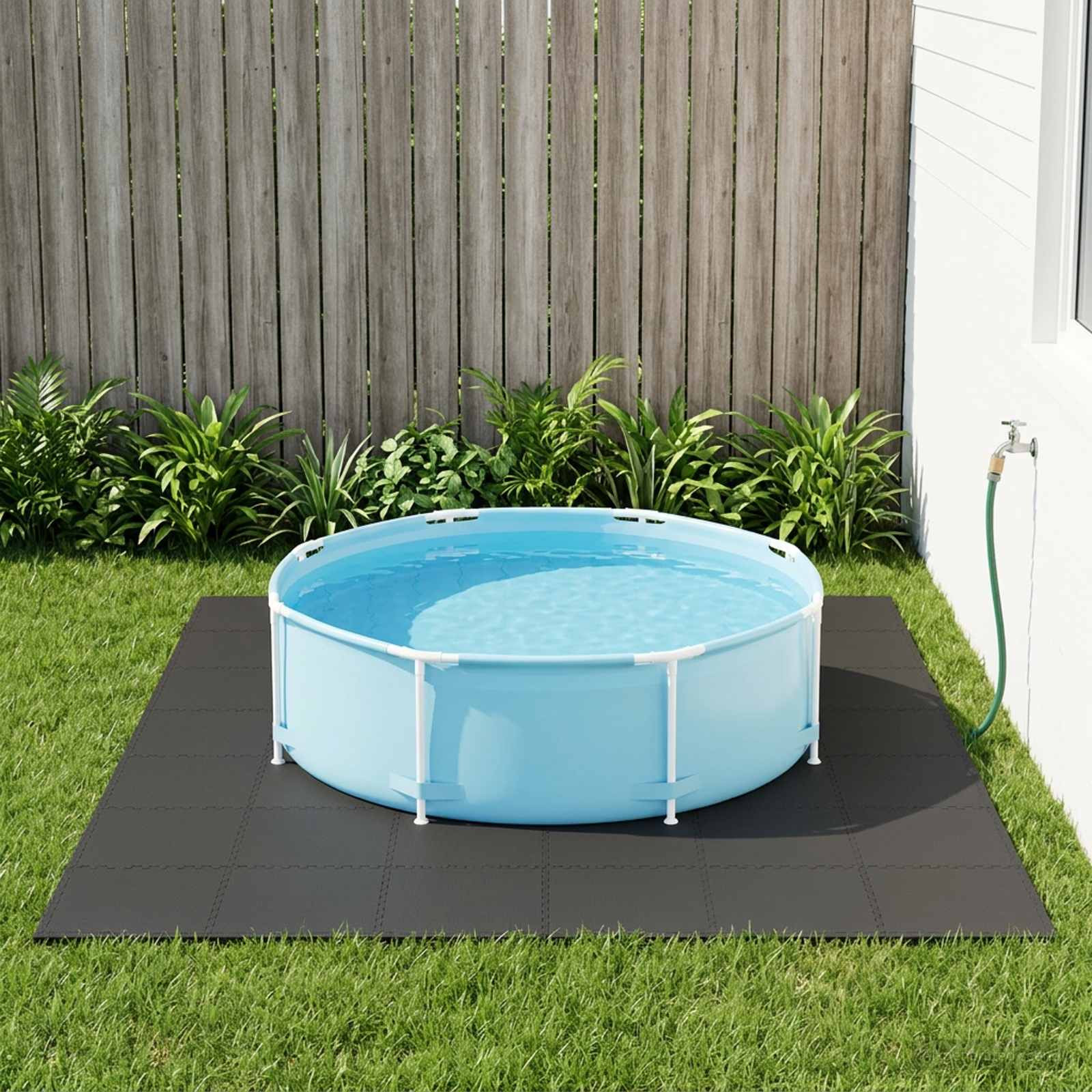 vidaXL Pool Bodenschutzmatte 50 pcs Schwarz 18 m² EVA-Schaum