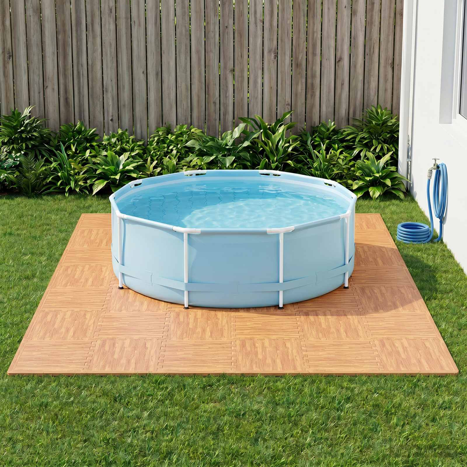 vidaXL Pool Bodenschutzmatte 50 pcs Holz 18 m² EVA-Schaum
