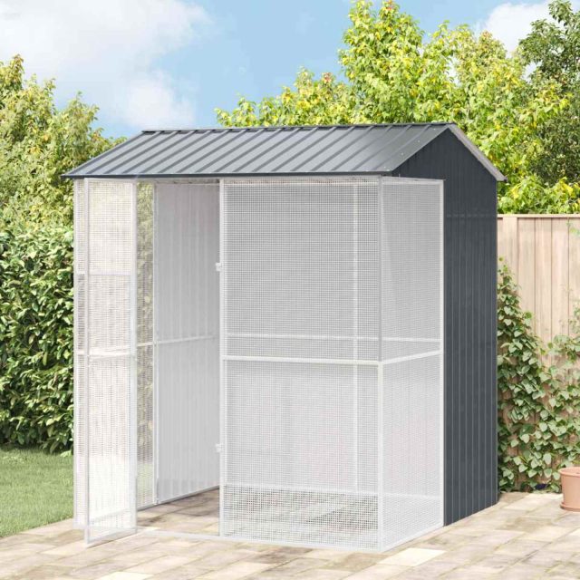 vidaXL Vogelkäfig Anthrazit 215 x 210 x 247 cm Verzinkter Stahl