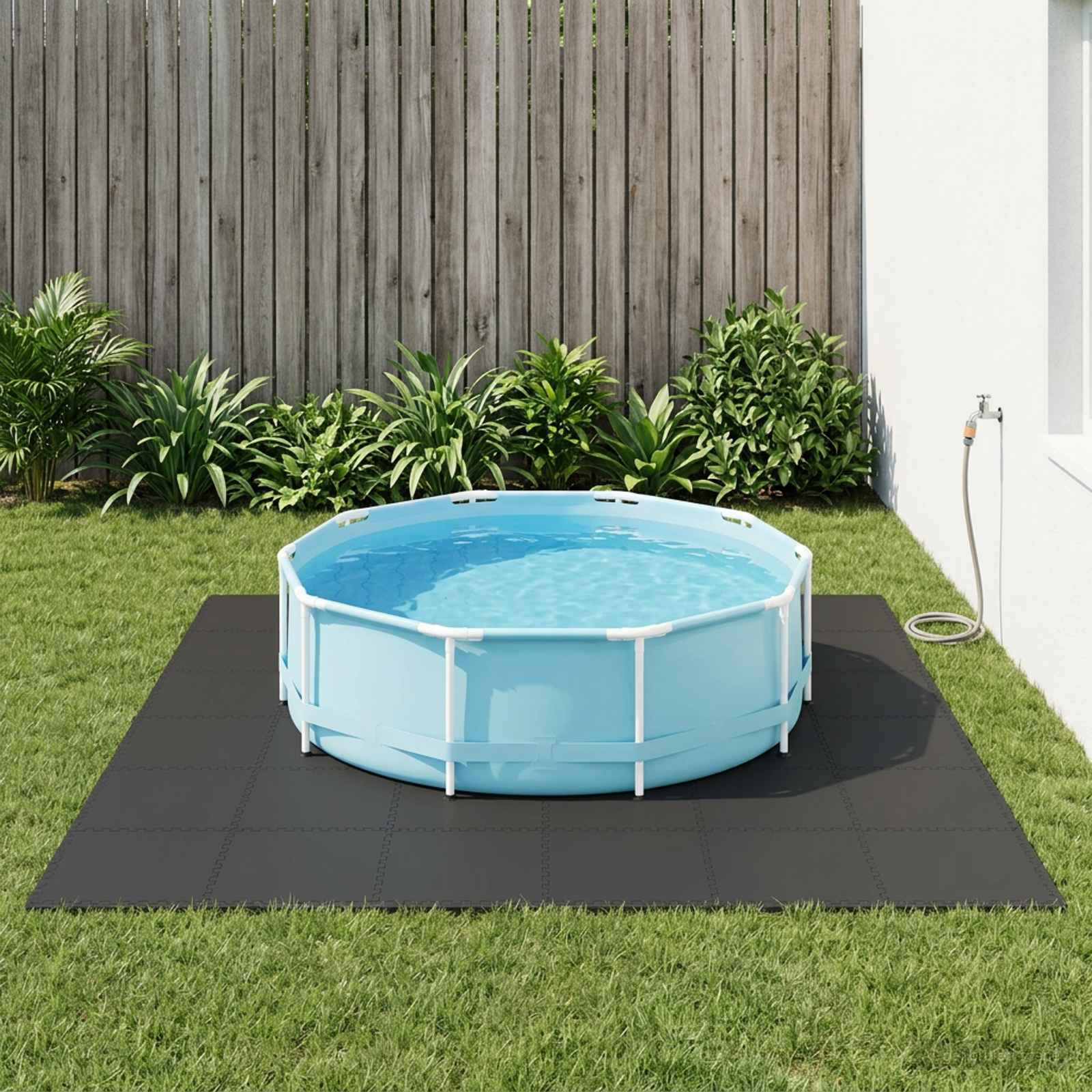 vidaXL Pool Bodenschutzmatte 24 pcs Schwarz 8,64 m² EVA-Schaum