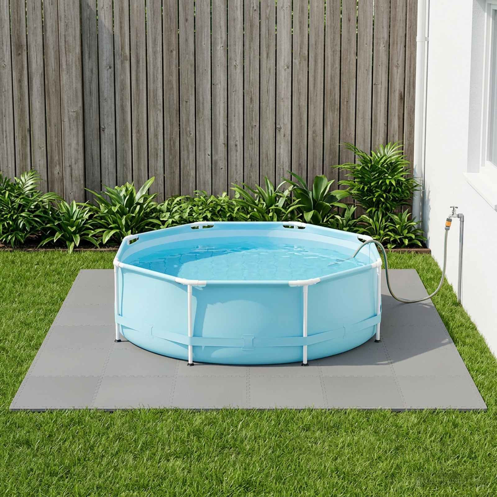 vidaXL Pool Bodenschutzmatte 12 pcs Grau 4,32 m² EVA-Schaum