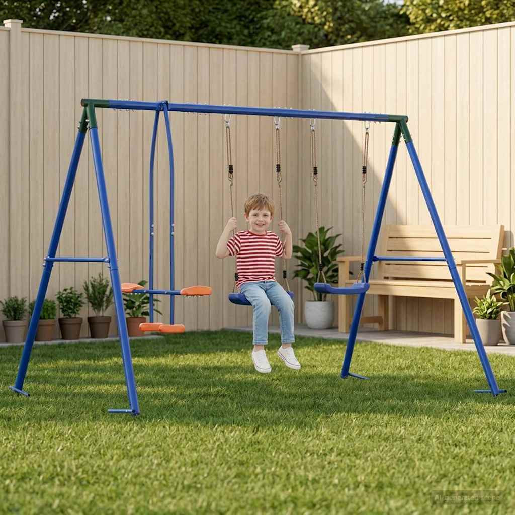 vidaXL Outdoor Schaukelset Mehrfarbig 263 x 185 x 185 cm Stahl und PE