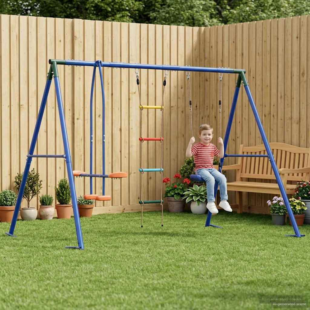 vidaXL Outdoor Schaukelset Mehrfarbig 263 x 185 x 185 cm Stahl und PE