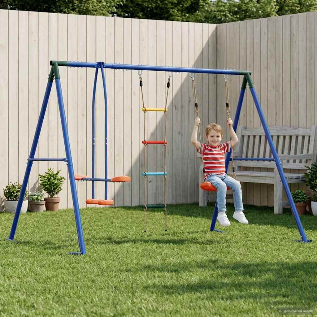 vidaXL Outdoor Schaukelset Mehrfarbig 263 x 185 x 185 cm Stahl und PE