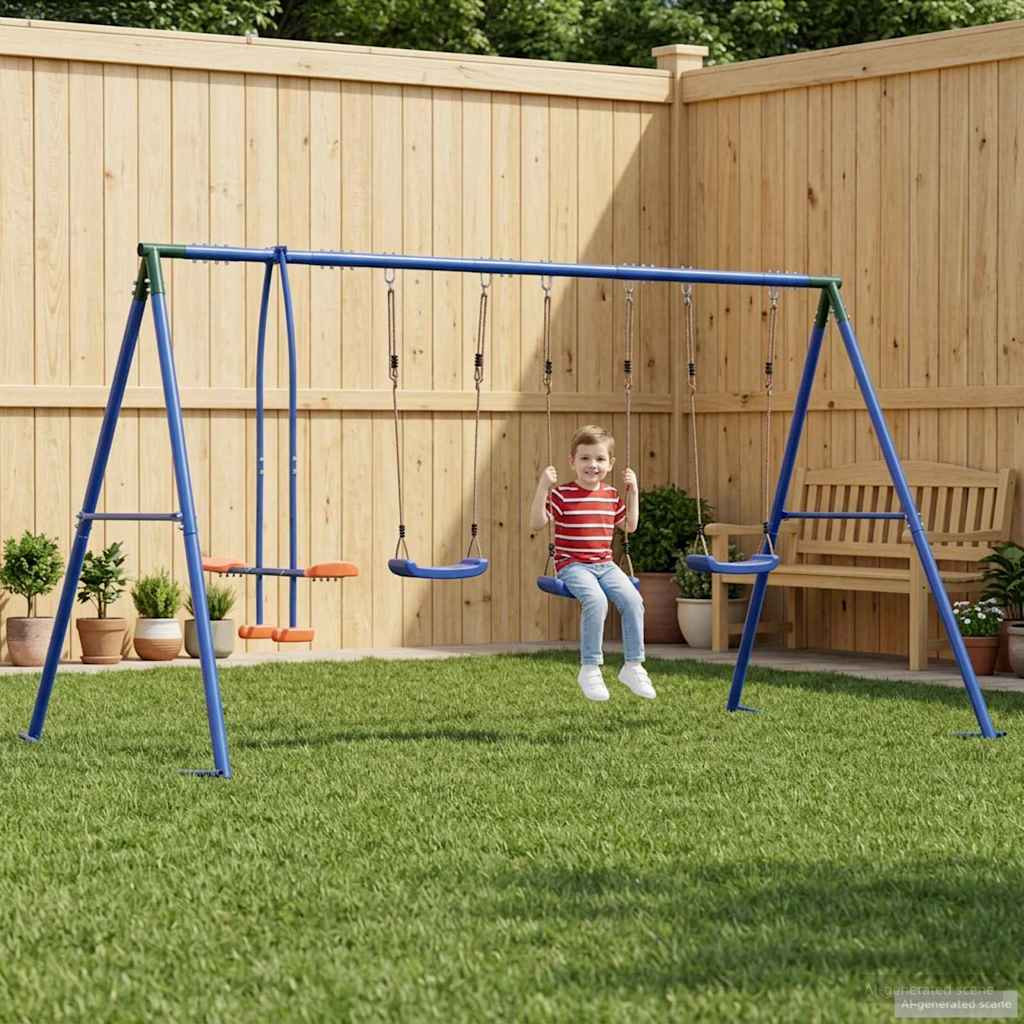 vidaXL Outdoor Schaukelset Mehrfarbig 330 x 185 x 185 cm Stahl und PE